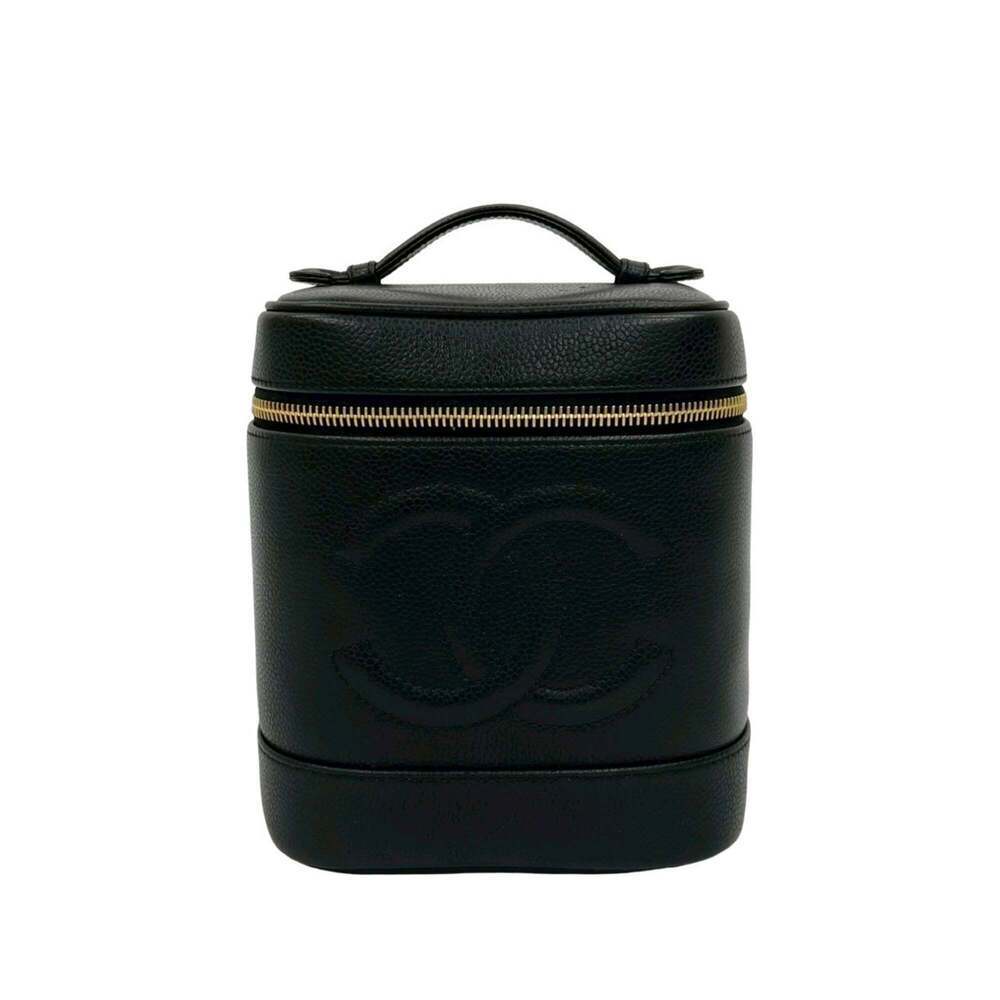 CHANEL Black Caviar Leather Logo Vanity Bag - Picture 1 of 9